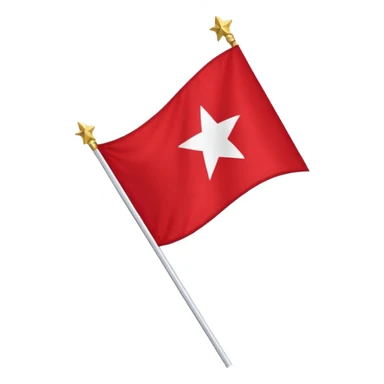 Bandeira do Pará em cor vermelho e uma listra banca na vertical e uma estrela dourada no centro sticker