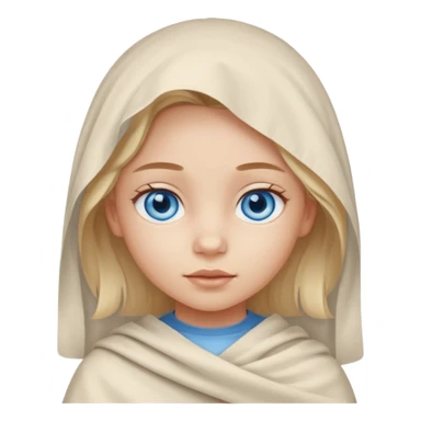 blue eyed desert girl child with creme cloth sticker