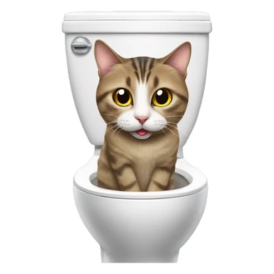 cat in a toilet sticking its tongue out sticker