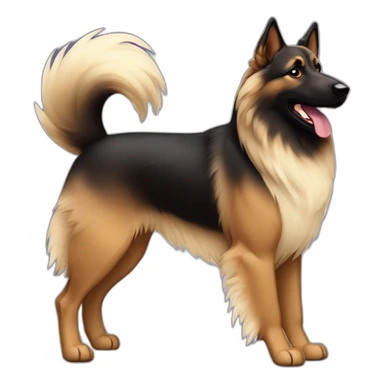 belgian tervuren with dark fur running sticker