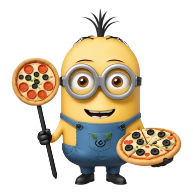 un minions  del cartone animato di colore viola con il pizzetto e gli occhiali da vista sticker