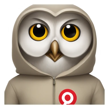 Owl wearing a Sweatshirt with Vodafone Logo  sticker