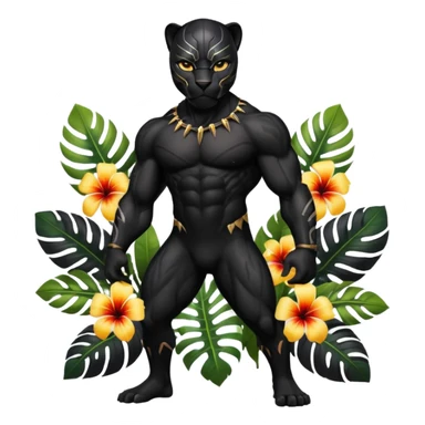 Pacific island styled black panther  sticker