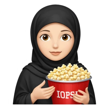 a burka holding a bucket of popcorn sticker