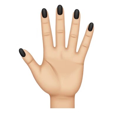 emoji icon of a human hand, slightly clenched, Each3 of 5 finger has a small black minimalist tattoo: 8 on the first finger, 1 on the middle finger, 2 on the third finger. Simple thin line tattoos, no shading. Flat emoji style, simplified hand shape, neutral skin tone, clean outlines,  sticker