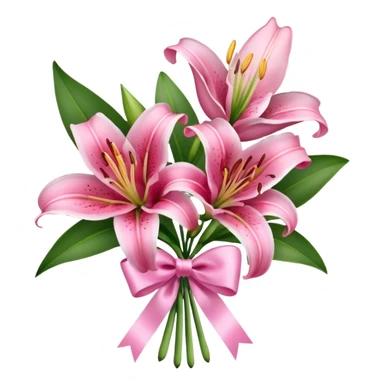 pink lily flower bouquet  sticker
