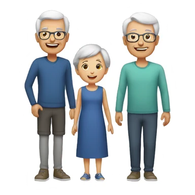 grandparents with grandchildren sticker