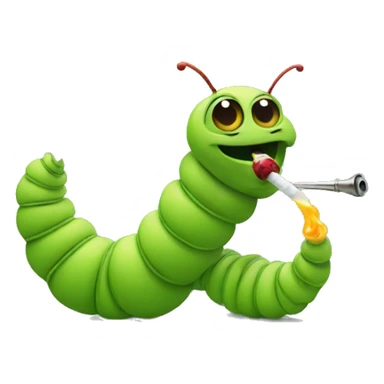 Caterpillar smoking out of a hookah sticker