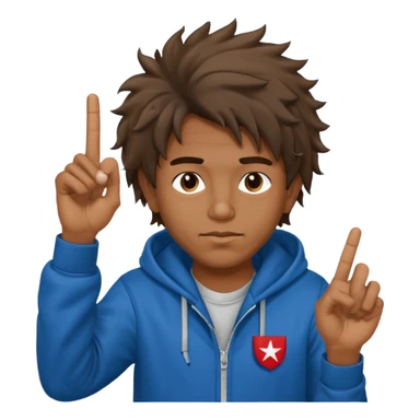 Moreno greñudo con capucha cuba la cara para el dedo del medio hombre sticker