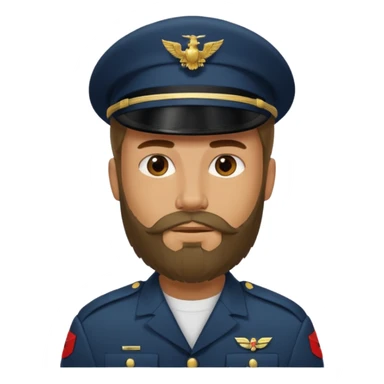 male soldiers with beard with out cap long hair sticker