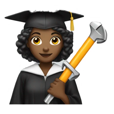 black girl graduated with a wrench graduated  sticker