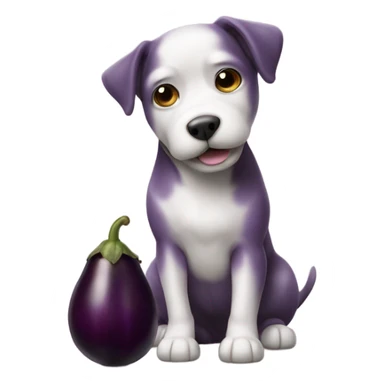 Chien avec une aubergine derrière  sticker
