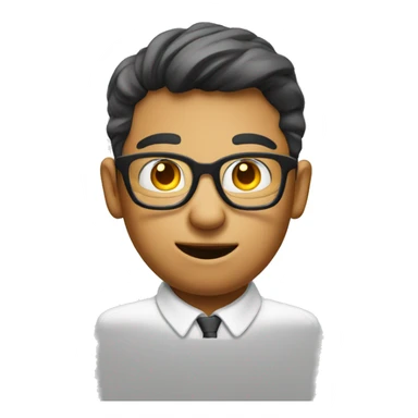 Nerd face with White up pointing index sticker