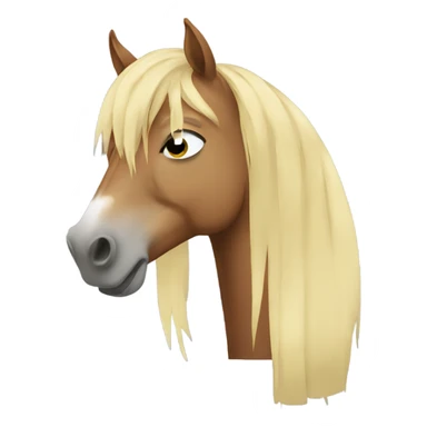 Horse with long blonde hair crying sticker