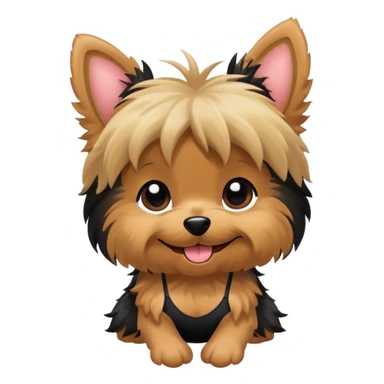 Yorkie wearing a swimsuit sticker