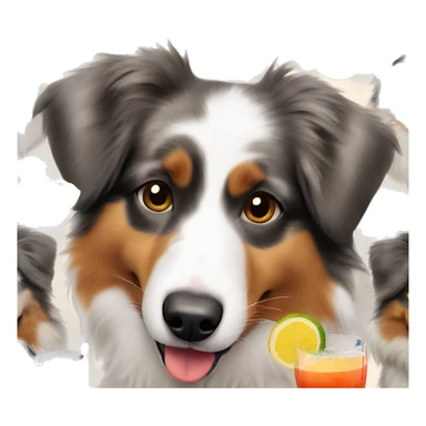 Australian shepherd 3 color cocktail  sticker