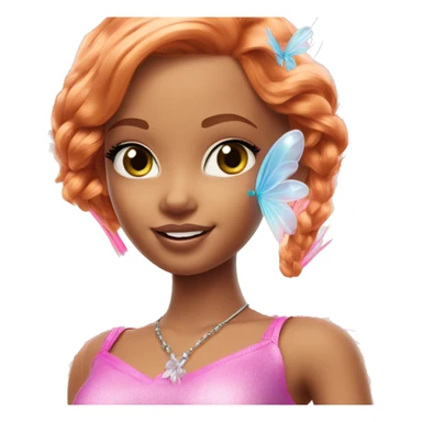 Attractive Barbie ginger fairy sticker