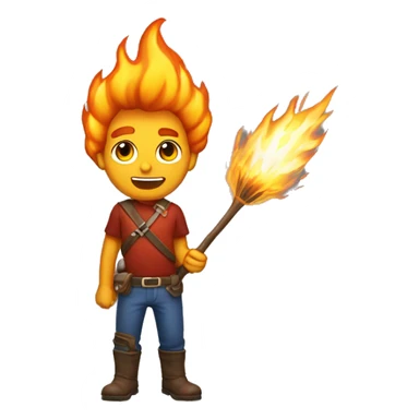 genera un emoji de fuego y al lado uno de hielo sticker