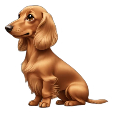 Mini light brown dachshund spotted long hair sticker