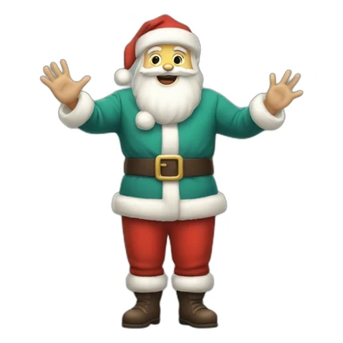 Full height Actively gesturing with hands pale skin Santa Claus sticker