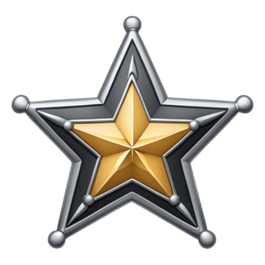 BLK letters in western sheriff style with silver outline and star badge sticker