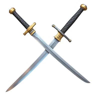 A samurai sword and an anvil sticker