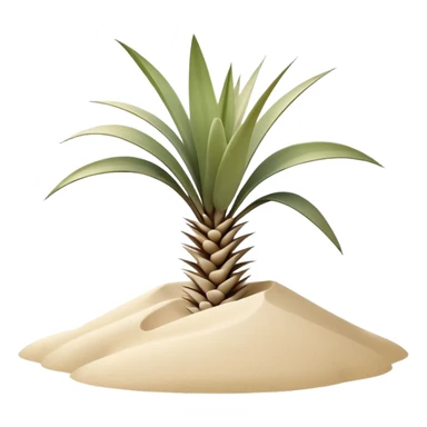 generate realistic detailed yucca in 3d style with sand  sticker