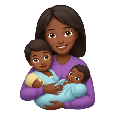 dark skinned mother with one newborn baby sticker