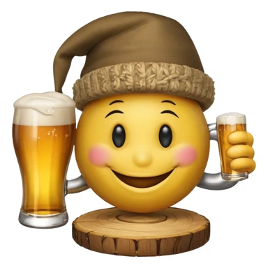 Ein lachender Smilie mit Bierglas und Gamsbart Hut sticker
