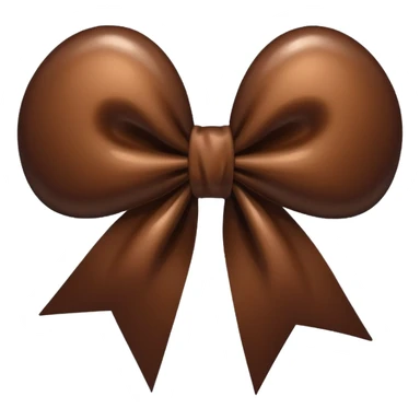 Brown heart with dark brown bow ribbon sticker