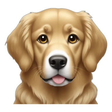 black golden retriever with white muzzle sticker