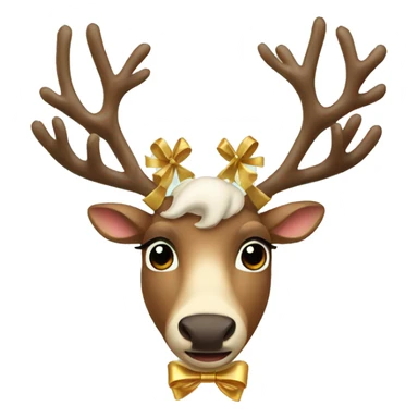 Reindeer with golden bow  sticker