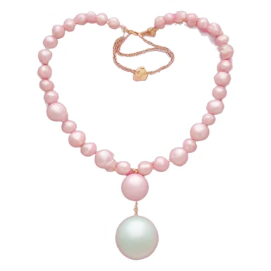 A pastel pink necklace with pearls sticker