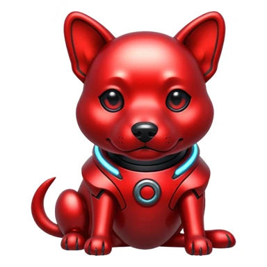 red glitter cyberpunk dog sticker