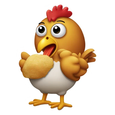 Un pollo comiendo pollo sticker