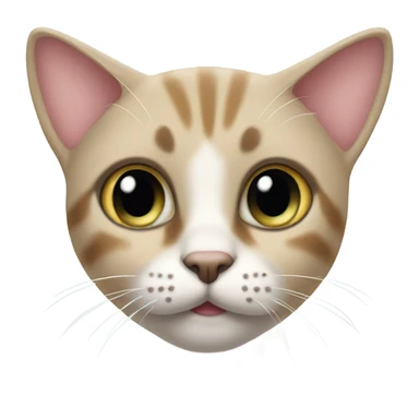 The image shows a cute cat with special eyes and a short nose. sticker