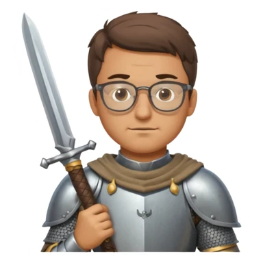 Knights with Glasses: Knight polishing sword while squinting


















 sticker