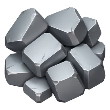 Cinematic Realistic Lead Ore, Heavy and dense, with a matte gray surface and subtle metallic glimmer. The metal's weight and durability are evident, with soft, sharp edges and a slight texture that enhances its solid presence. Soft glowing outline, capturing the essence of raw strength and industrial power in lead ore. sticker