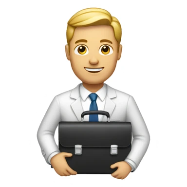 White Business man holding briefcase  sticker