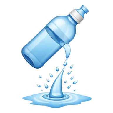 bottle of water being spilled sticker