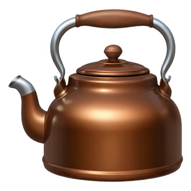 GENERATE A BROWN KETTLE WITH LING BODY HAVING HANDLE AT RIGHT SIDE sticker