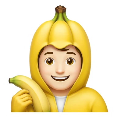 person wearing a banana costume sticker