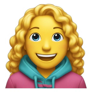 An emoji representing the feeling of joy using a combination of vibrant colors and a smiling face. sticker