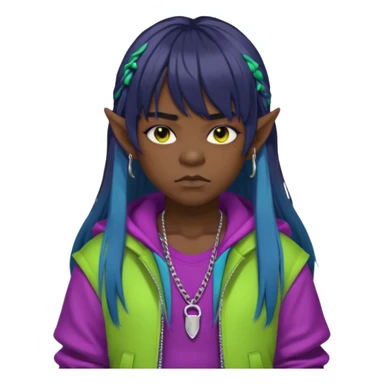  portrait-of-a-orc-k-pop-idol,-wearing-a-stylish-streetwear-outfit-with-layered-colorful-clothing,-long-hair-with-bangs,-makeup,- sticker