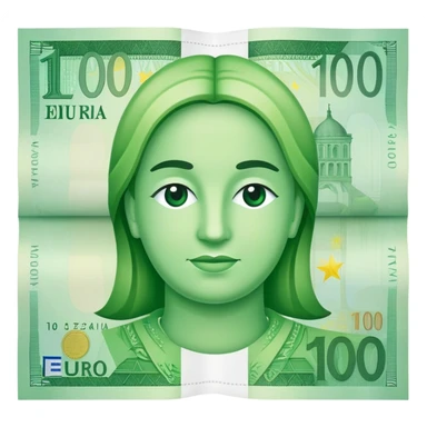 Emoji banconota da 100 euro verde sticker