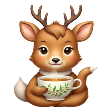 a cute zen deer for my tea brand called ZenCha which is a premium wellness tea brand from China and Japan sticker