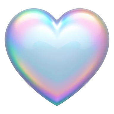 white heart with holographic shine sticker