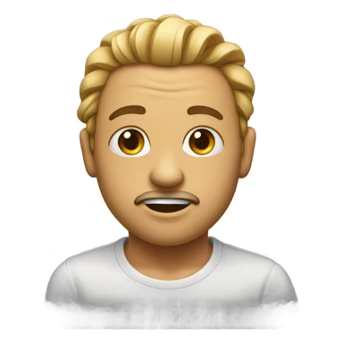 Emoji with lips to the side with eyes looking down putting excess hair behind ear sticker