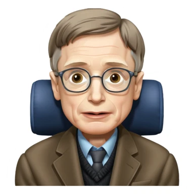 Stephen Hawking character front view sticker