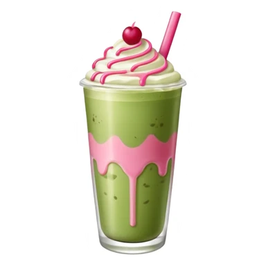iced matcha latte red pink berry  sticker